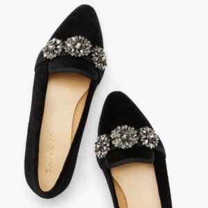 Talbots Edison Jewel Detail Velvet Flat